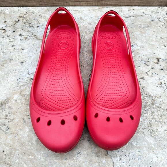 Crocs Shoes Womens Size 11 Pink Kadee Ballet Flats Slip On Lightweight Comfort - Picture 2 of 9